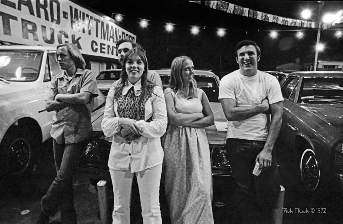 rick mccloskey; van nuys boulevard 1972; young people; classic cars; truck center; 1970s