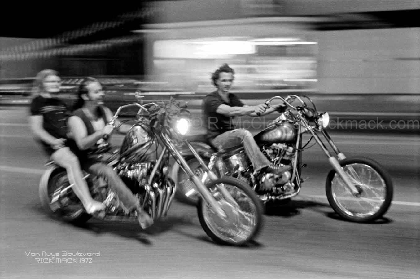 rick mccloskey; van nuys boulevard 1972; motorcycles; choppers; joy riding