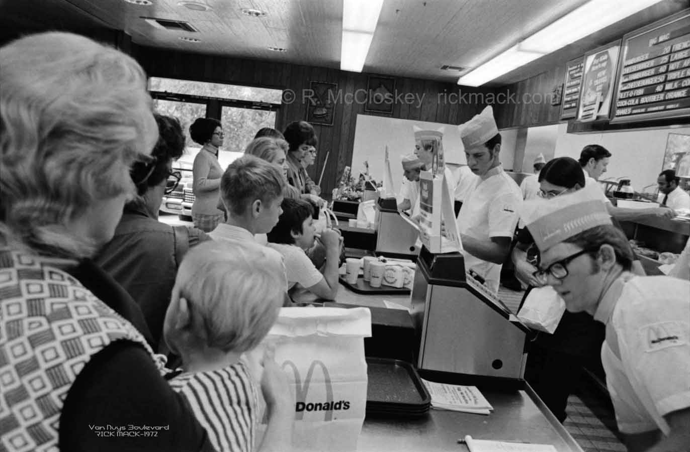 rick mccloskey; van nuys boulevard 1972; mcdonalds; fast food counter; 1970s