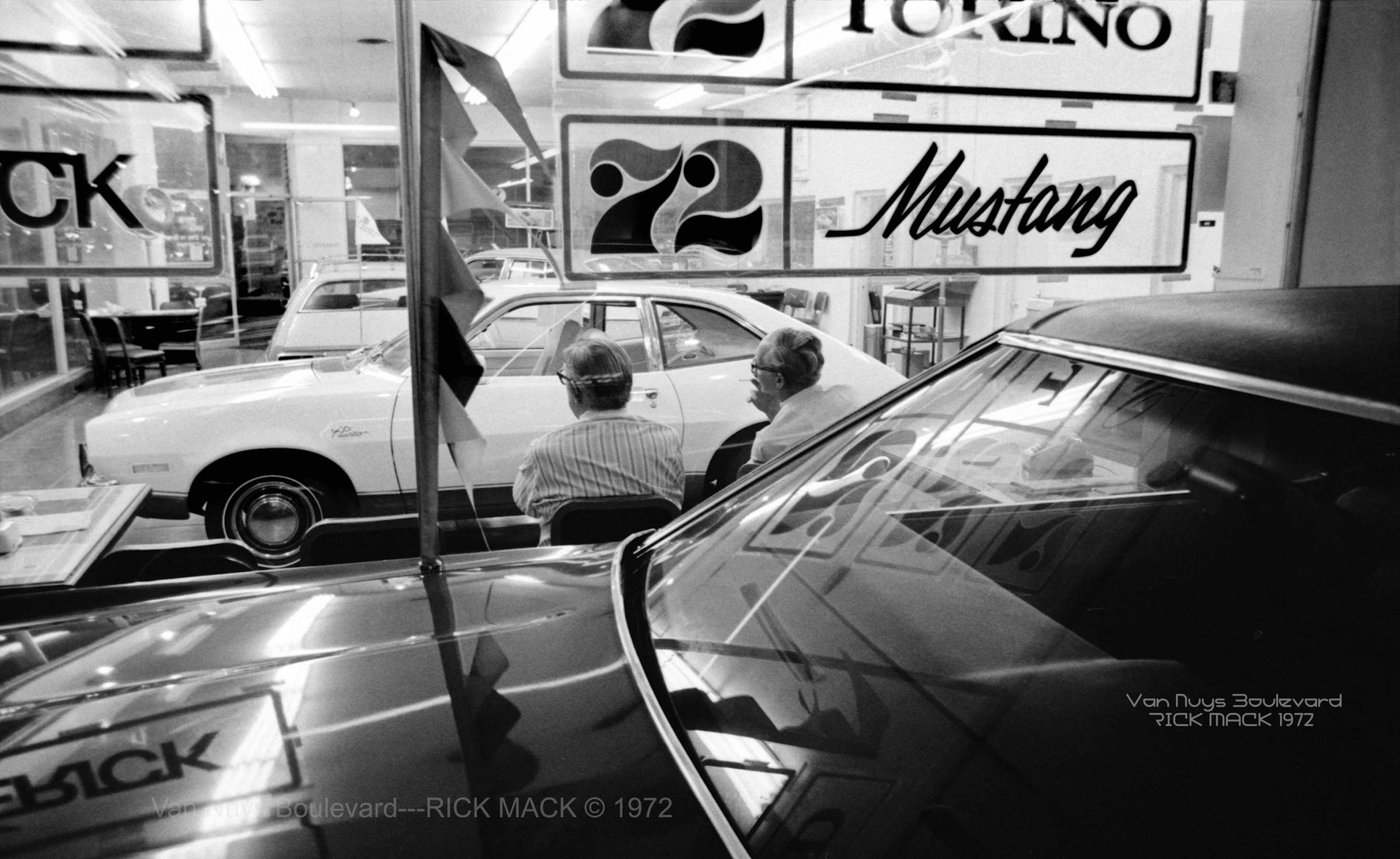 rick mccloskey; van nuys boulevard 1972; shop windows; ford showroom